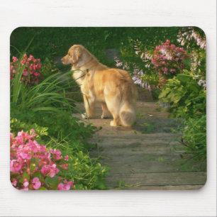 Golden Retriever Garden Mousepad