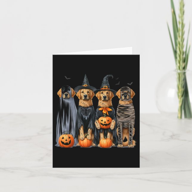 Golden Retriever Ghost Dog Halloween  Card (Front)