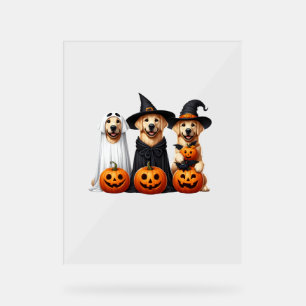 Golden Retriever Ghost Halloween Dog Lovers  Acrylic Sign