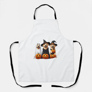 Golden Retriever Ghost Halloween Dog Lovers  Apron