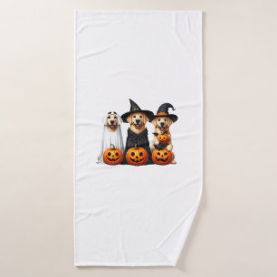 Golden Retriever Ghost Halloween Dog Lovers  Bath Towel
