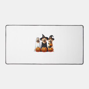 Golden Retriever Ghost Halloween Dog Lovers  Desk Mat