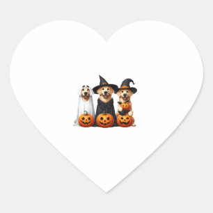 Golden Retriever Ghost Halloween Dog Lovers Heart Sticker