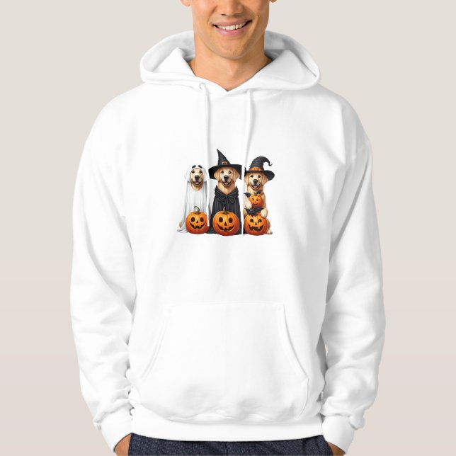 Golden Retriever Ghost Halloween Dog Lovers  Hoodie (Front)