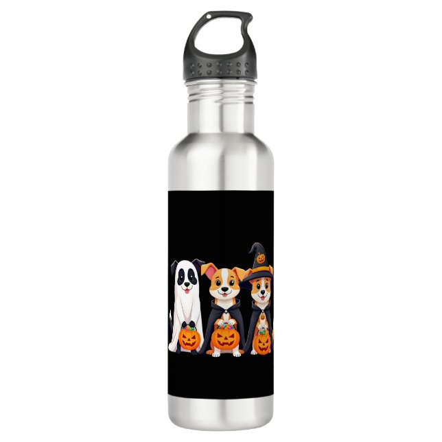 Golden Retriever Ghost Halloween Trick Or Treat Do 710 Ml Water Bottle (Front)
