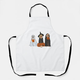 Golden Retriever Ghost Halloween Trick Or Treat Do Apron