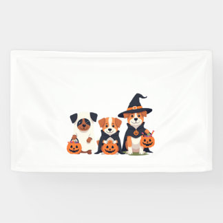 Golden Retriever Ghost Halloween Trick Or Treat Do Banner
