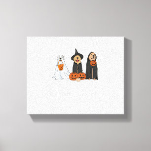 Golden Retriever Ghost Halloween Trick Or Treat Do Canvas Print