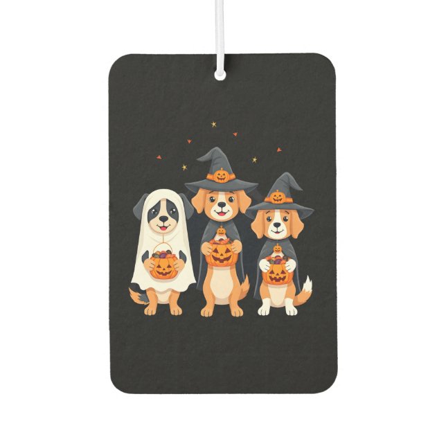 Golden Retriever Ghost Halloween Trick Or Treat Do Car Air Freshener (Front)