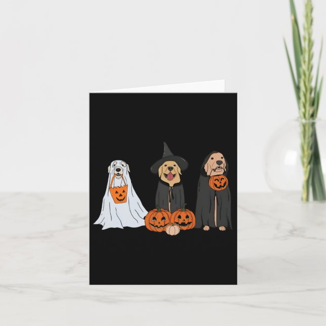 Golden Retriever Ghost Halloween Trick Or Treat Do Card (Front)