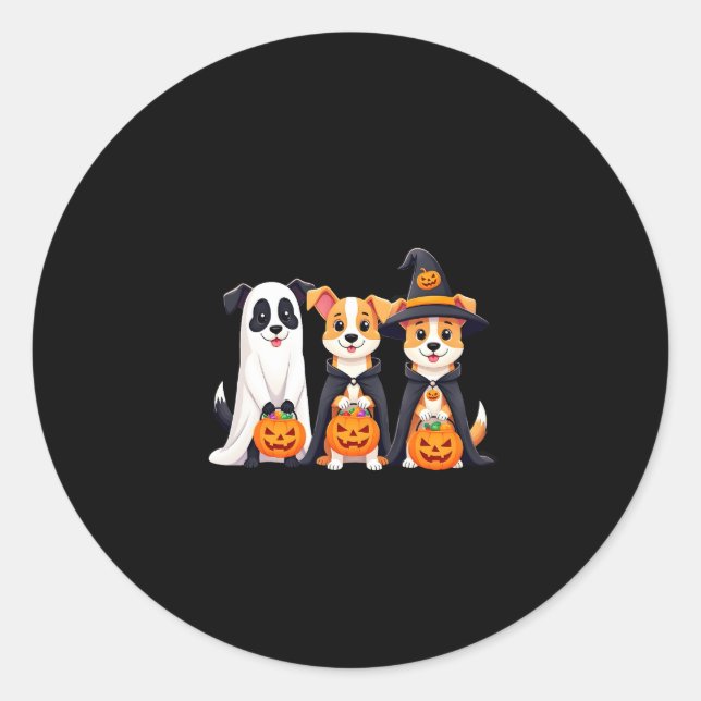 Golden Retriever Ghost Halloween Trick Or Treat Do Classic Round Sticker (Front)