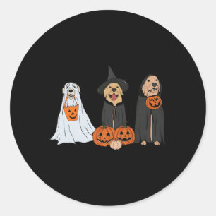 Golden Retriever Ghost Halloween Trick Or Treat Do Classic Round Sticker