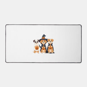Golden Retriever Ghost Halloween Trick Or Treat Do Desk Mat
