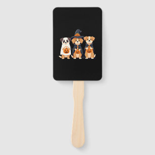 Golden Retriever Ghost Halloween Trick Or Treat Do Hand Fan