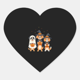 Golden Retriever Ghost Halloween Trick Or Treat Do Heart Sticker