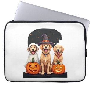 Golden Retriever Ghost Halloween Trick Or Treat Do Laptop Sleeve
