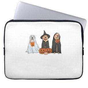Golden Retriever Ghost Halloween Trick Or Treat Do Laptop Sleeve