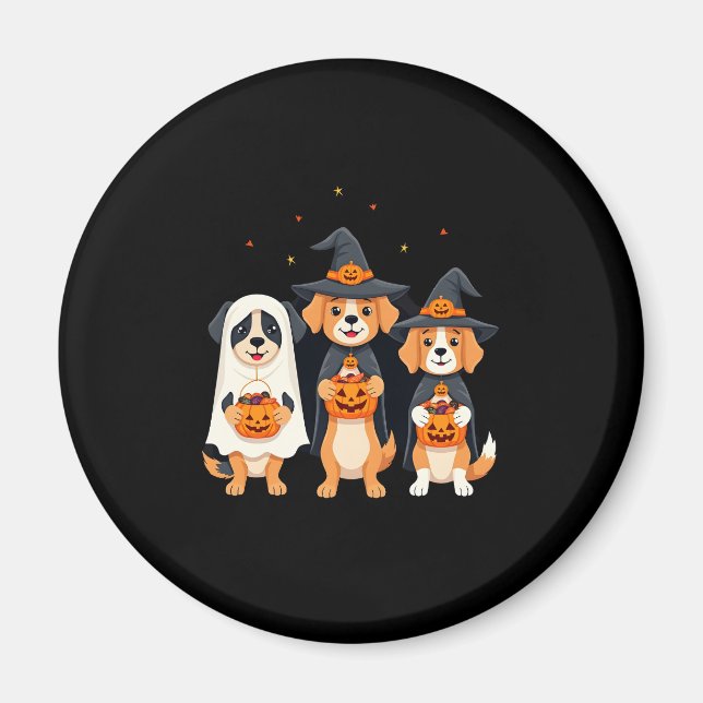Golden Retriever Ghost Halloween Trick Or Treat Do Magnet (Front)