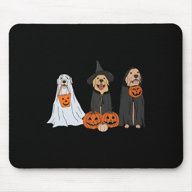 Golden Retriever Ghost Halloween Trick Or Treat Do Mouse Mat (Front)
