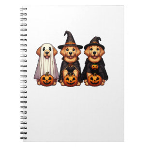 Golden Retriever Ghost Halloween Trick Or Treat Do Notebook