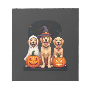 Golden Retriever Ghost Halloween Trick Or Treat Do Notepad