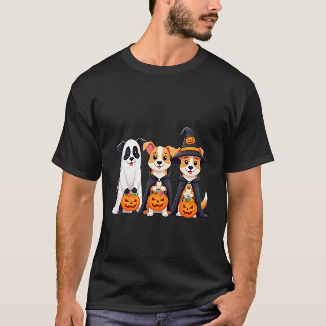Golden Retriever Ghost Halloween Trick Or Treat Do T-Shirt (Front)