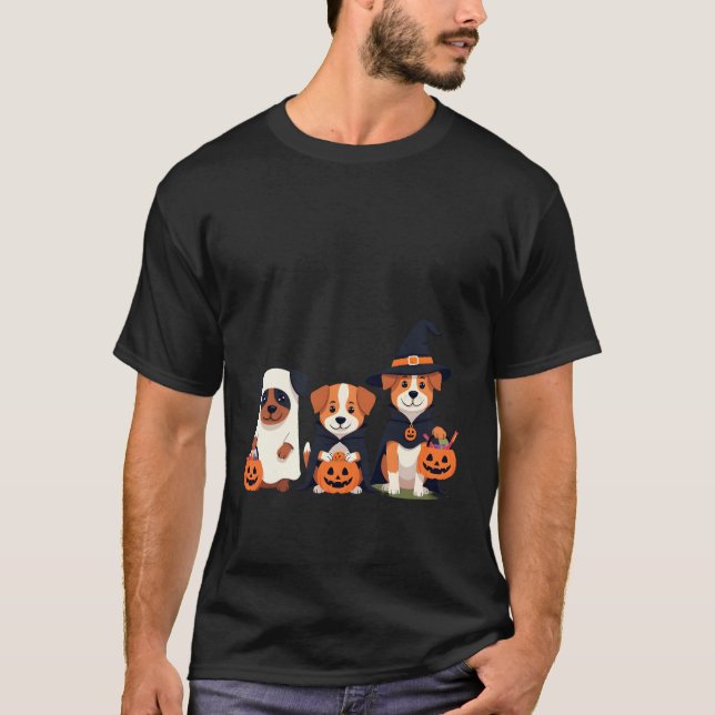 Golden Retriever Ghost Halloween Trick Or Treat Do T-Shirt (Front)