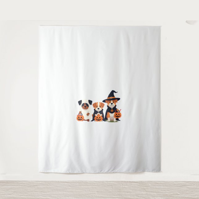 Golden Retriever Ghost Halloween Trick Or Treat Do Tapestry (Front)