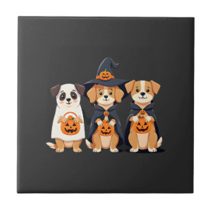 Golden Retriever Ghost Halloween Trick Or Treat Do Tile