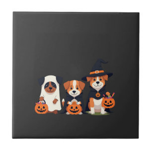 Golden Retriever Ghost Halloween Trick Or Treat Do Tile