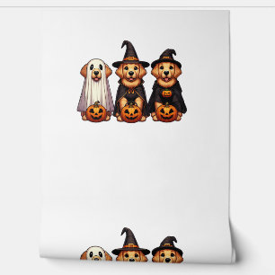 Golden Retriever Ghost Halloween Trick Or Treat Do Wallpaper