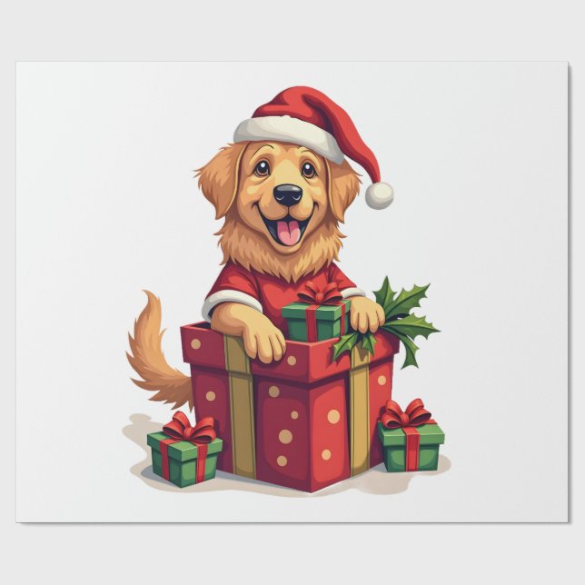 Golden Retriever Gift Wrap (Flat)