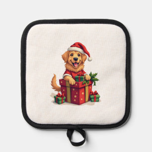 Golden Retriever Gift Wrap Pot Holder