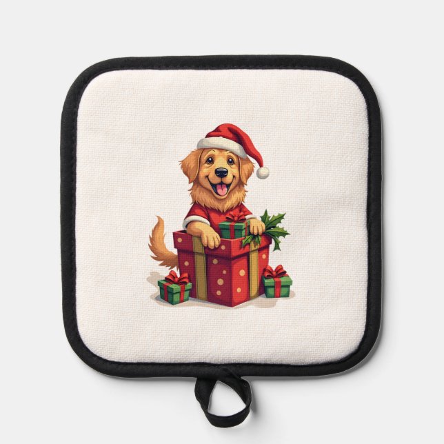 Golden Retriever Gift Wrap Pot Holder (Front)