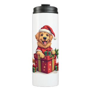 Golden Retriever Gift Wrap Thermal Tumbler