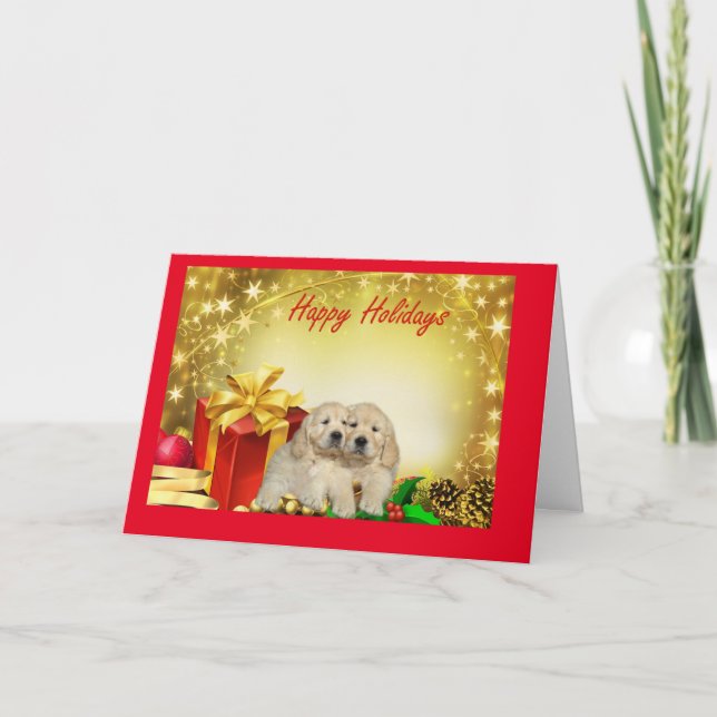 Golden Retriever Gifts  Christmas Card (Front)