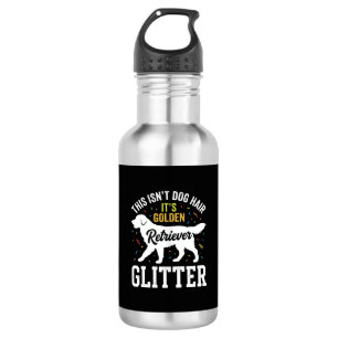 Golden Retriever Glitter Dog Hair Design 532 Ml Water Bottle