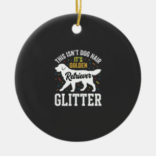 Golden Retriever Glitter Dog Hair Design Ceramic Tree Decoration