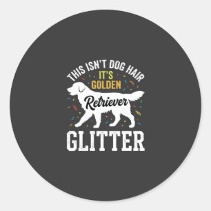 Golden Retriever Glitter Dog Hair Design Classic Round Sticker