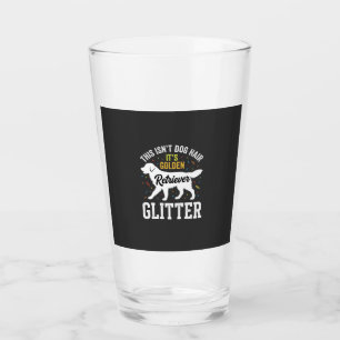 Golden Retriever Glitter Dog Hair Design Glass