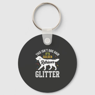 Golden Retriever Glitter Dog Hair Design Key Ring