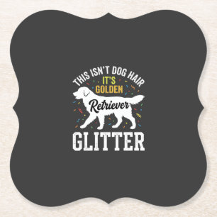 Golden Retriever Glitter Dog Hair Design Paper Coaster