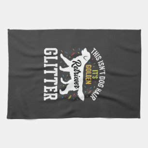 Golden Retriever Glitter Dog Hair Design Tea Towel