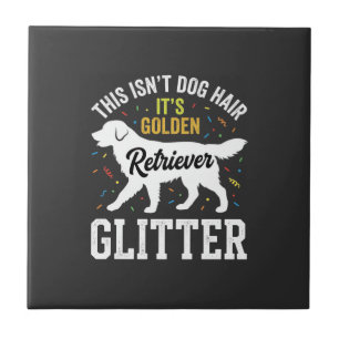 Golden Retriever Glitter Dog Hair Design Tile