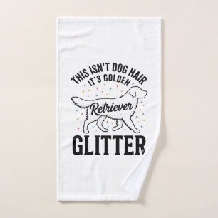 Golden Retriever Glitter Vintage Dog Hair Shirt_1 Hand Towel