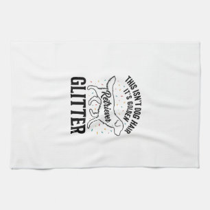 Golden Retriever Glitter Vintage Dog Hair Shirt_1 Tea Towel