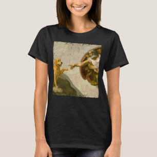 Golden Retriever God Creation of Adam Meme Funny M T-Shirt