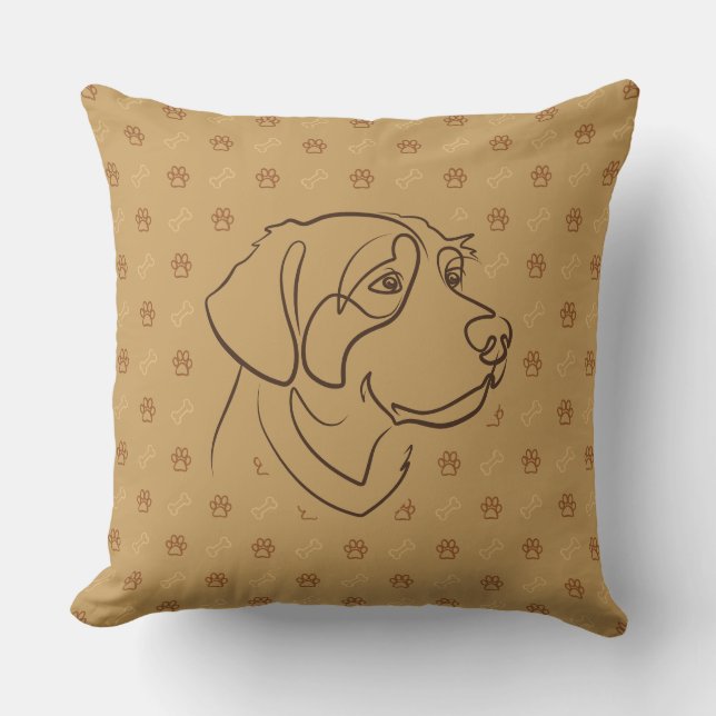 Golden Retriever Golden Pattern Cushion (Front)