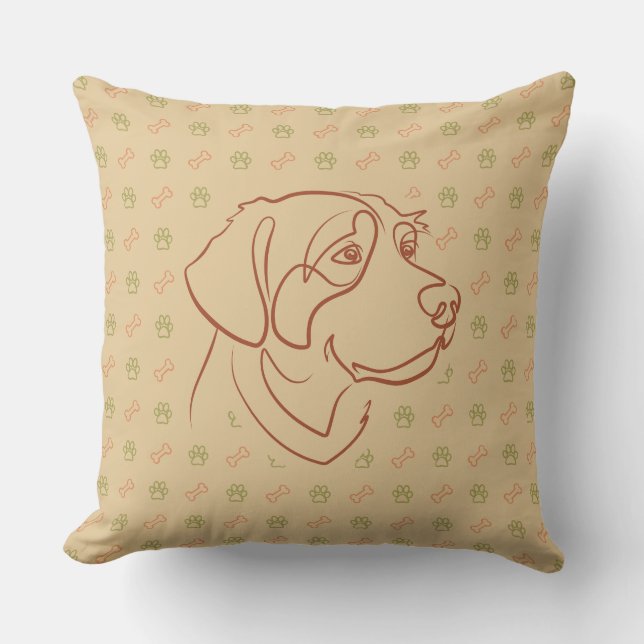 Golden Retriever Golden Pattern Cushion (Front)