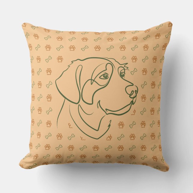 Golden Retriever Golden Pattern Cushion (Front)